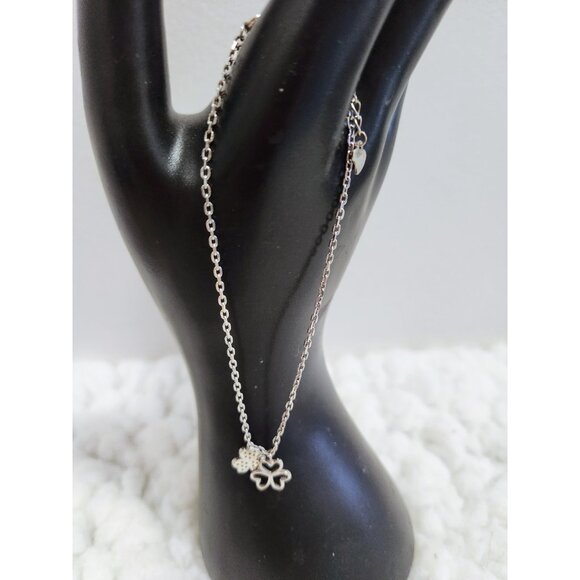 Ankle Bracelet Silver Three Leaf Clover - Picture 6 of 10